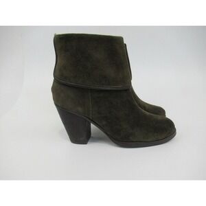 Vince Camuto Hamilton Ankle Boots Women's Size 6 Green Leather Upper 3" Heels